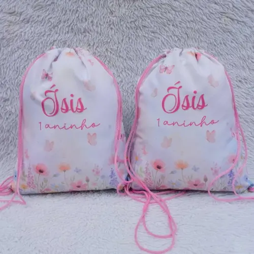 Mochila Saco Personalizada Jardim Encantado