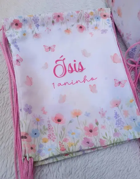 Mochila Saco Personalizada Jardim Encantado