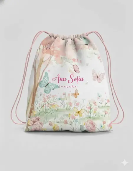 Mochila Saco Personalizada Jardim Encantado
