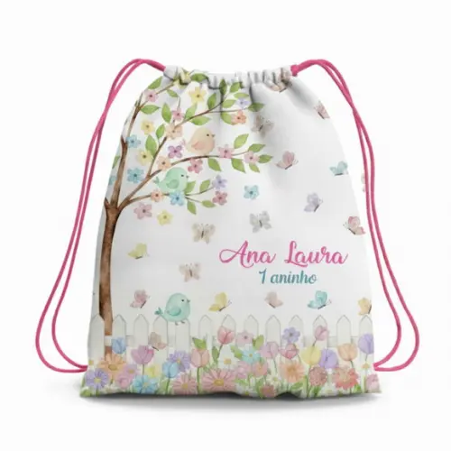 Mochila Saco Personalizada Jardim Encantado