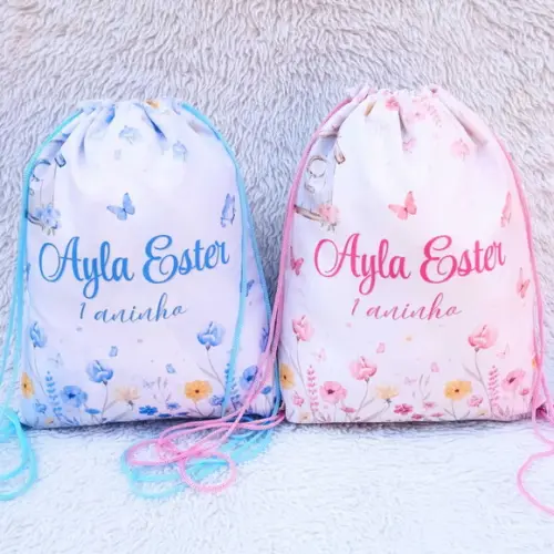 Mochila Saco Personalizada Jardim Encantado