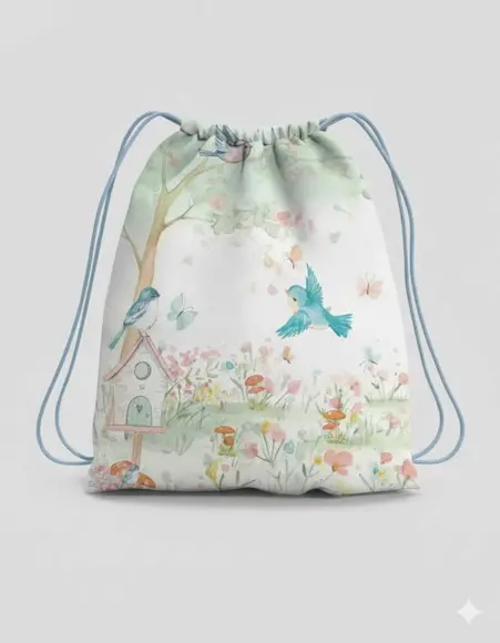 Mochila Saco Personalizada Jardim Encantado