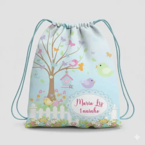 Mochila Saco Personalizada Jardim Encantado
