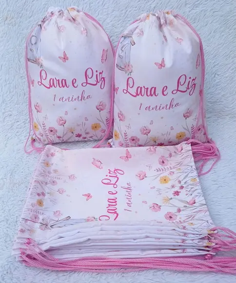 Mochila Saco Personalizada Jardim Encantado
