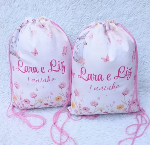 Mochila Saco Personalizada Jardim Encantado