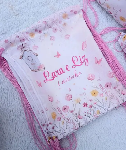 Mochila Saco Personalizada Jardim Encantado