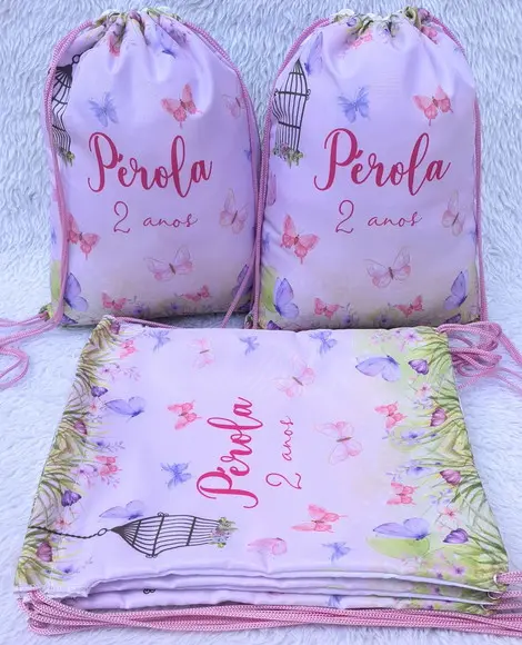 Mochila Saco Personalizada Jardim Encantado