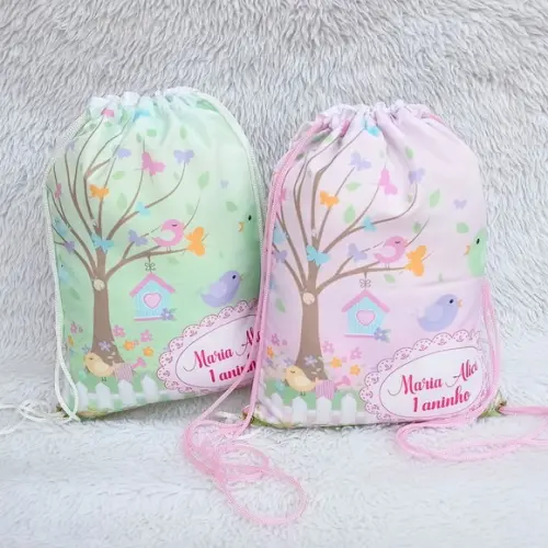 Mochila Saco Personalizada Jardim Encantado