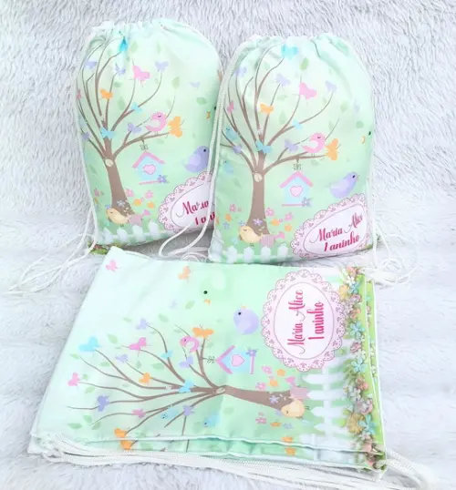 Mochila Saco Personalizada Jardim Encantado