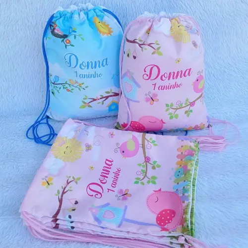 Mochila Saco Personalizada Jardim Encantado