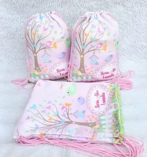 Mochila Saco Personalizada Jardim Encantado