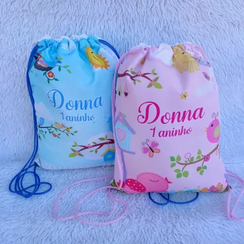 Mochila Saco Personalizada Jardim Encantado