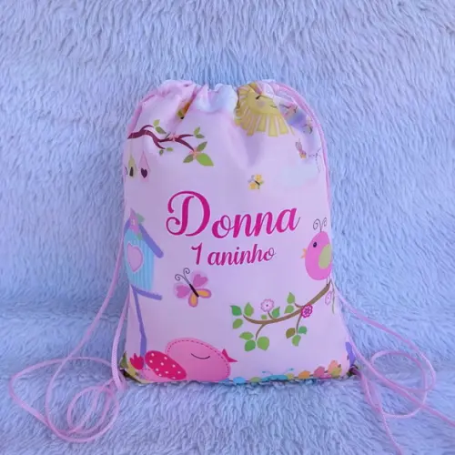 Mochila Saco Personalizada Jardim Encantado
