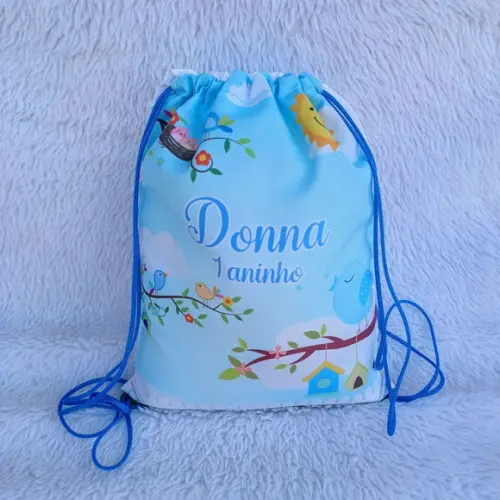 Mochila Saco Personalizada Jardim Encantado