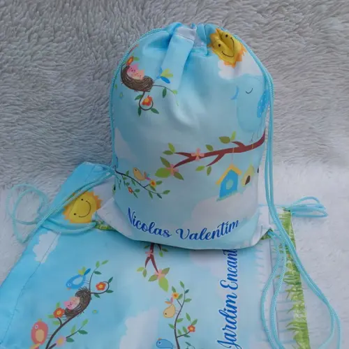 Mochila Saco Personalizada Jardim Encantado