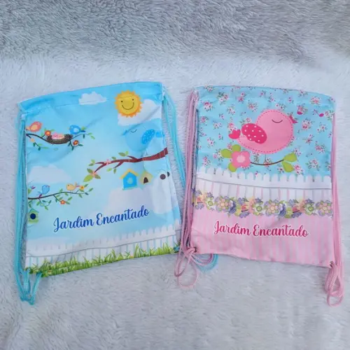 Mochila Saco Personalizada Jardim Encantado