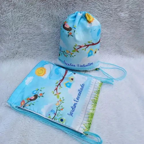 Mochila Saco Personalizada Jardim Encantado