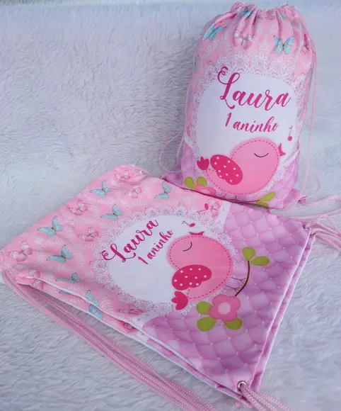 Mochila Saco Personalizada Jardim Encantado