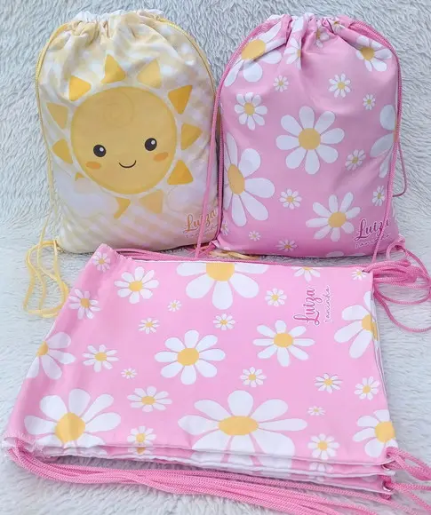 Mochila Saco Personalizada Margaridas