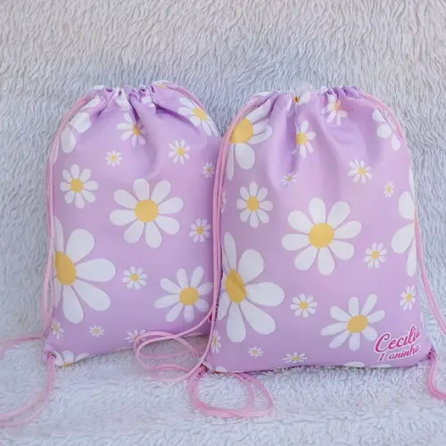 Mochila Saco Personalizada Margaridas