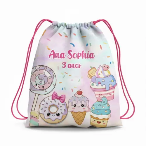 Mochila Saco Personalizada Mundo Doce