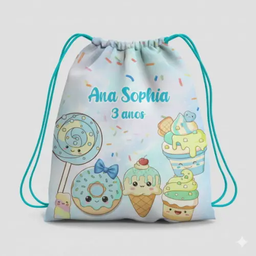 Mochila Saco Personalizada Mundo Doce