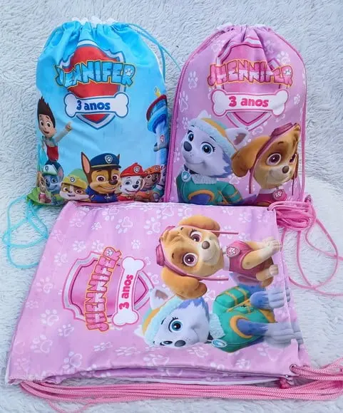 Mochila Saco Personalizada Patrulha Canina