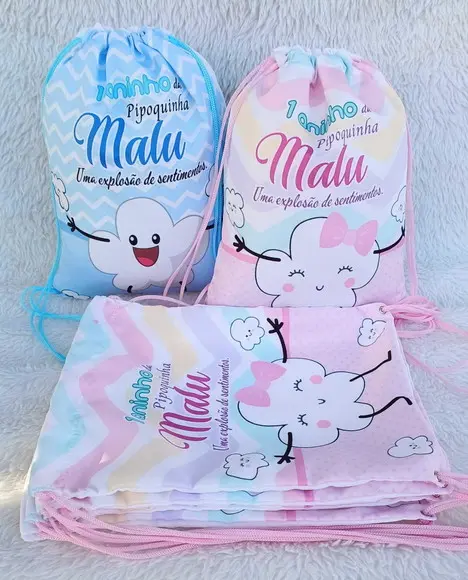 Mochila Saco Personalizada Pula Pula Pipoquinha
