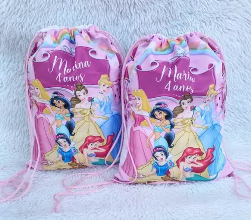Mochila Saco Personalizada Princesas da Disney