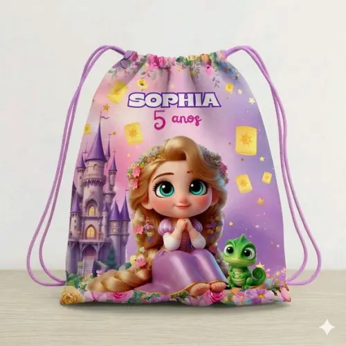 Mochila Saco Personalizada Rapunzel
