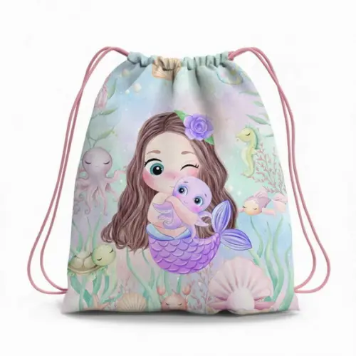 Mochila Saco Personalizada Sereia