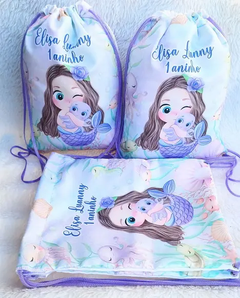 Mochila Saco Personalizada Sereia