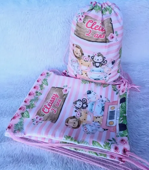 Mochila Saco Personalizada Safari Rosa