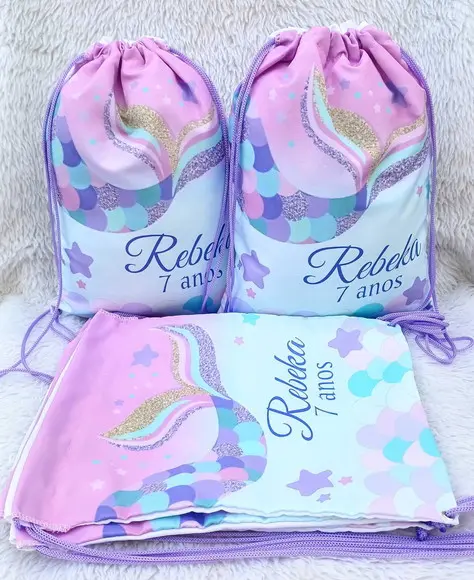 Mochila Saco Personalizada Sereia