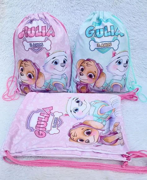 Mochila Saco Personalizada Skye Patrulha Canina