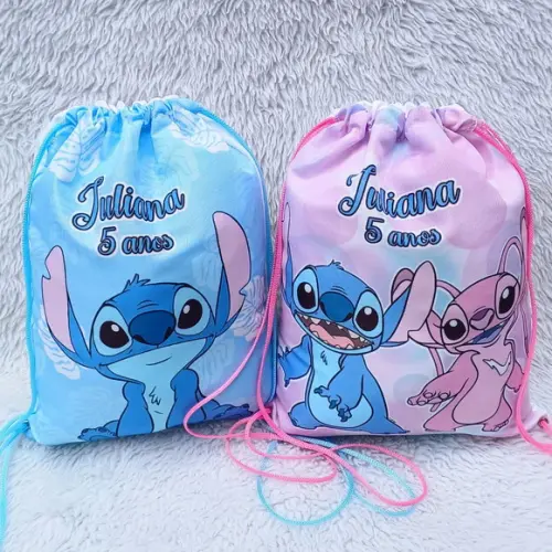 Mochila Saco Personalizada Stitch