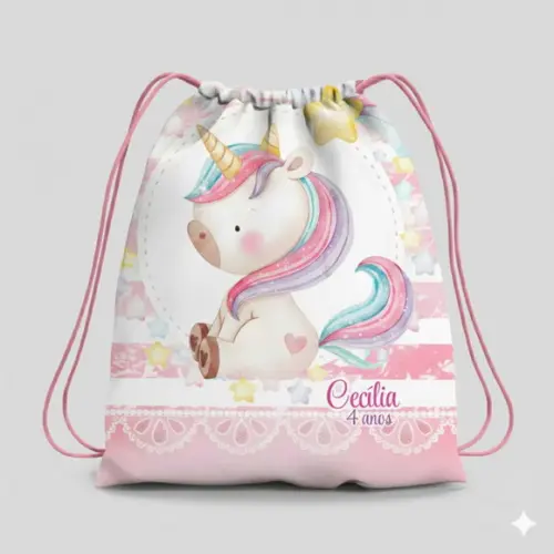 Mochila Saco Personalizada Unicornio