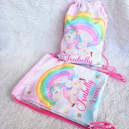 Mochila Saco Personalizada Unicórnio
