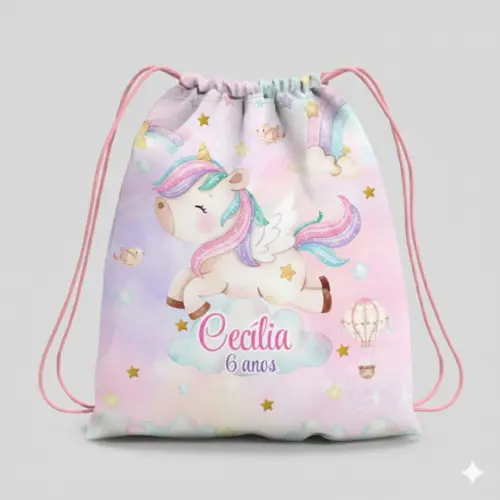 Mochila Saco Personalizada Unicornio