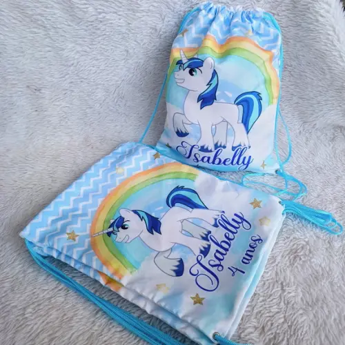 Mochila Saco Personalizada Unicórnio