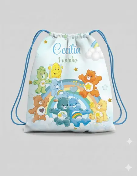 Mochila Saco Personalizada Ursinhos Carinhosos