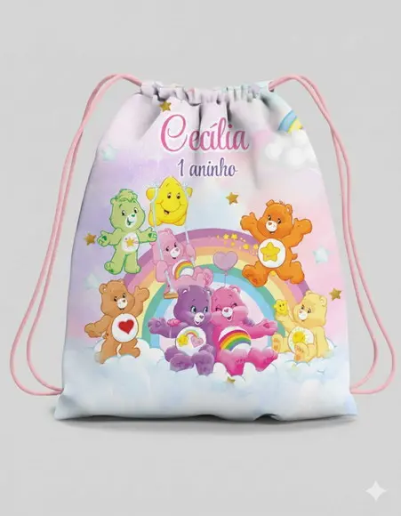 Mochila Saco Personalizada Ursinhos Carinhosos