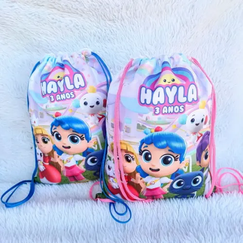 Mochila Saco Personalizada Vera no Reino do Arco-íris