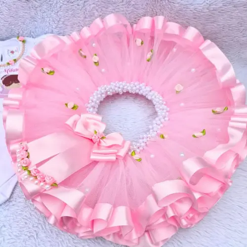 Saia de Tule Personalizada Jardim Encantado 1 e 2 Anos