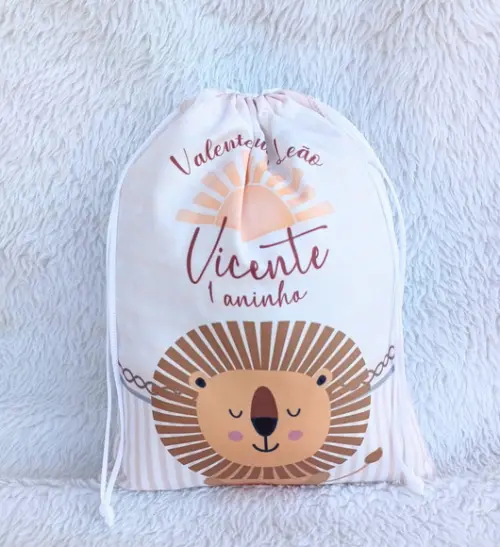 Saquinho Personalizado Valente Como Leão
