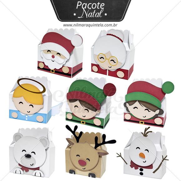 Arquivo de Corte Caixas Personagens de Natal
