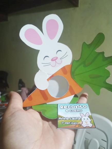 Arquivo de Corte Coelho Porta Bombom com Cenoura