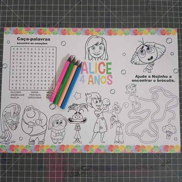 Arquivo de Corte Jogo Americano para Colorir Divertida Mente