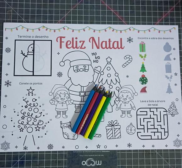 Arquivo de Corte Jogo Americano para Colorir Natal