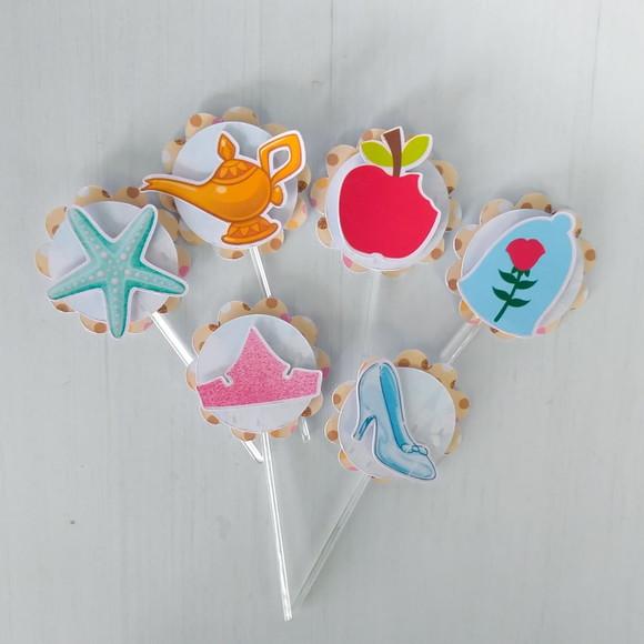 Arquivo de Corte Só 1 Bolinho Princesas Disney